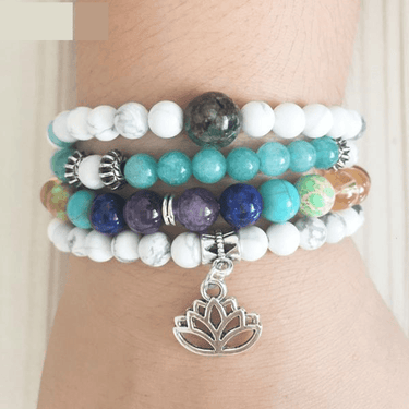 7 Chakra Natural Stone CALMING 108 Mala Wrap Bracelet